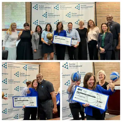 Three Photos with Orlando Magic Youth Foundation and JACF Team
